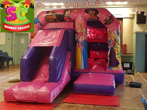 This photo is of our pink Princess bouncy castle A photo of the pink princess bouncy castle